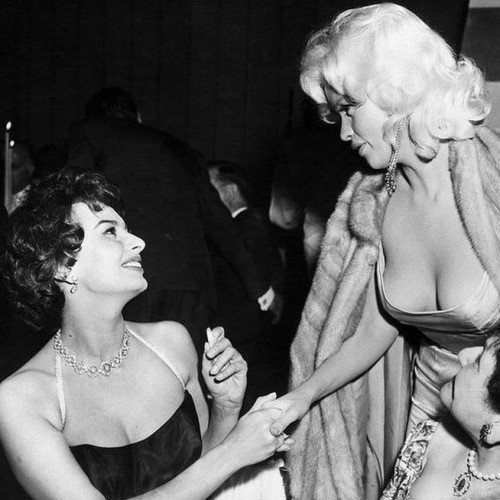 Sofia Loren (left) and Jayne Mansfield (right)