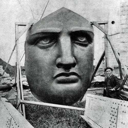 The Statue of Liberty's face, 1886.