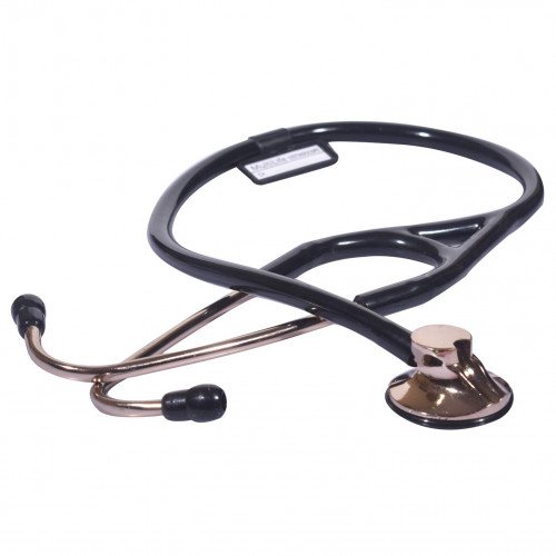 RCSP cardiology stethoscope for docotor 's and medical student Rose Gold Color Brass Single Head (BLACK)