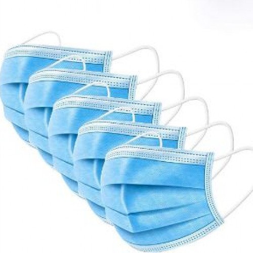Protego 3 Ply Disposable Face Mask - Blue Certified By SITRA - BFE 95, ISO, CE, 3PLY Mask With Meltblown Filter Layer & Nose Clip (Pack of 5000)